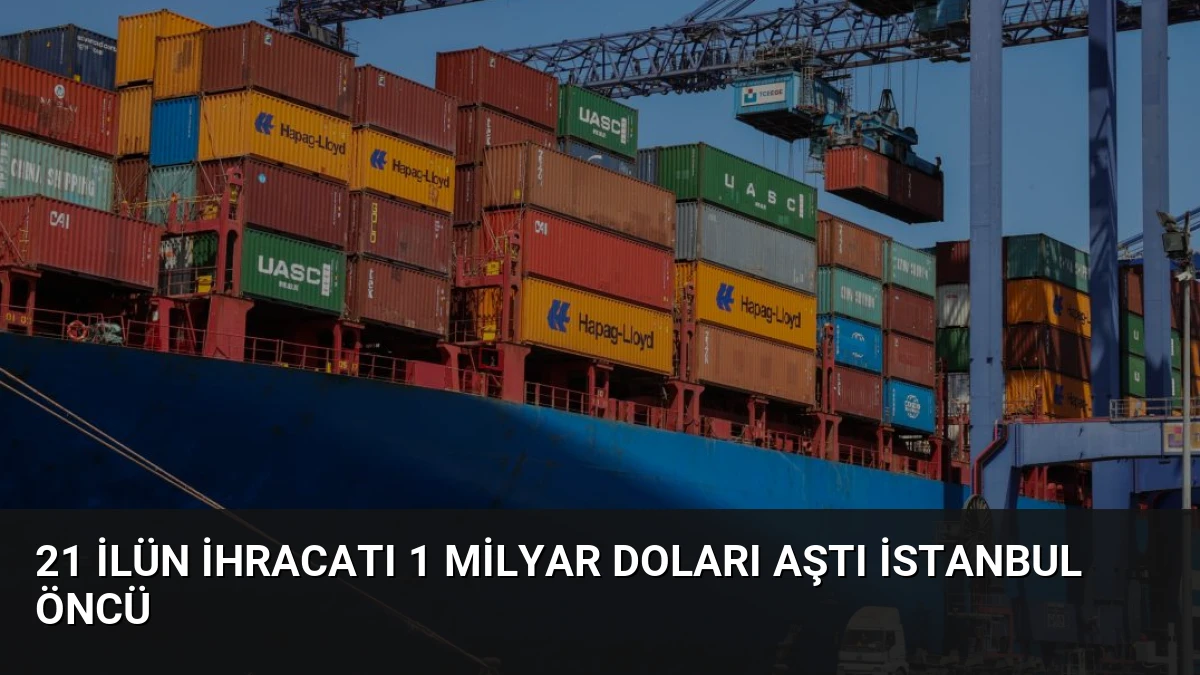 21 İlün İhracatı 1 Milyar Doları Aştı İstanbul Öncü