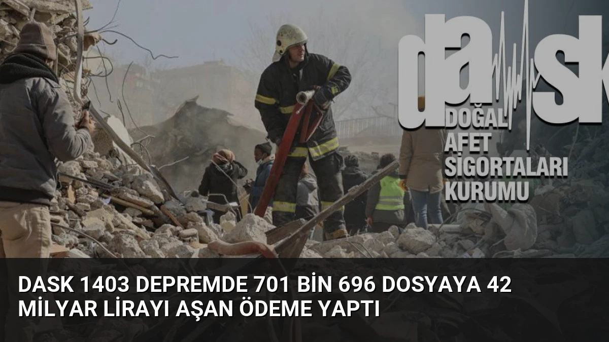 DASK 1403 depremde 701 bin 696 dosyaya 42 milyar lirayı aşan ödeme yaptı