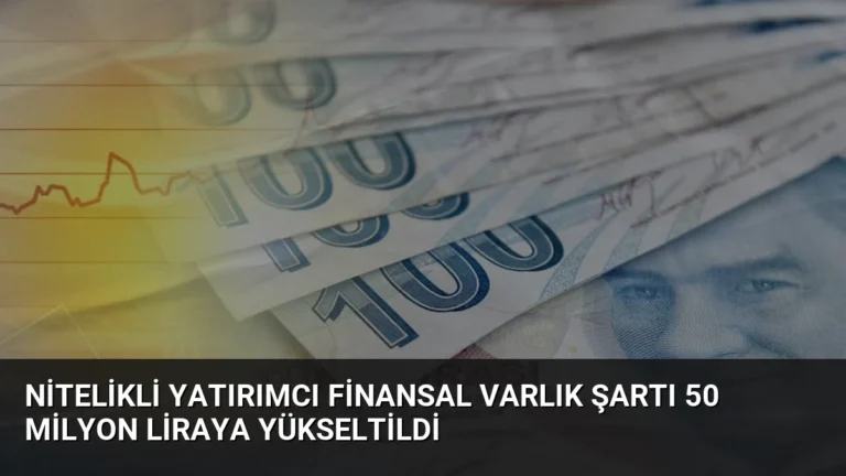 Nitelikli Yatırımcı Finansal Varlık Şartı 50 Milyon Liraya Yükseltildi
